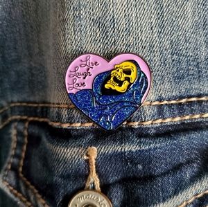 2/$20. He-Man Skeletor Enamel Pin, Glitter Accent.